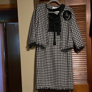 Designer dress sleeveless with 3/4 sleeve jacket